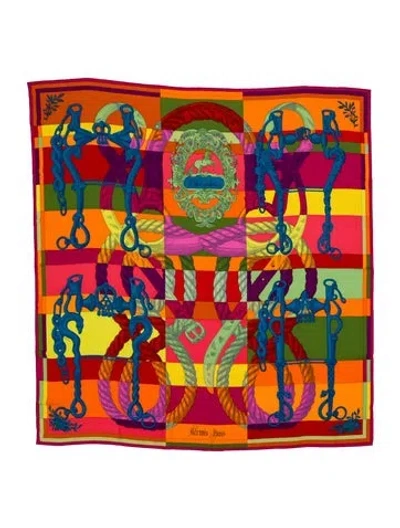 Pre-owned Hermes Della Cavalleria Cashmere Shawl In Multi