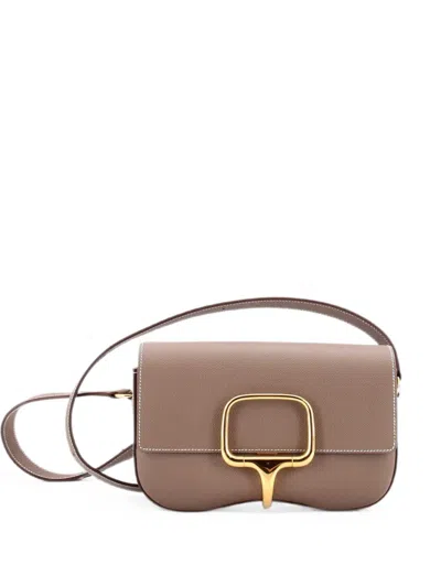 Pre-owned Hermes Della Cavalleria Elan Shoulder Bag Epsom Crossbody Bag In Grey