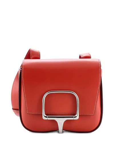 Pre-owned Hermes Della Cavalleria Tadelakt Mini Shoulder Bag In Orange