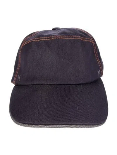 Pre-owned Hermes Denim Baseball Cap In Purple