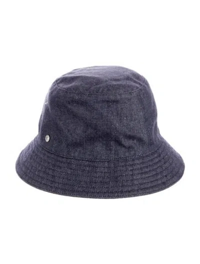 Pre-owned Hermes Denim Bob Eden Bucket Hat In Blue