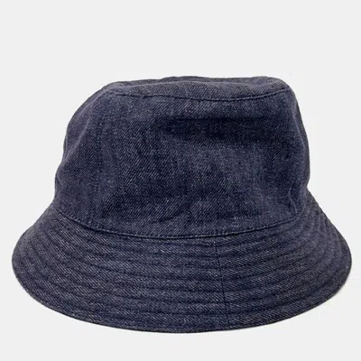 Pre-owned Hermes Denim Bucket Hat In Blue