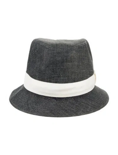 Pre-owned Hermes Denim Bucket Hat In Blue