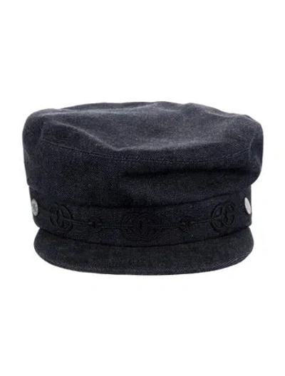 Pre-owned Hermes Denim Cabourg Cliquetis Newsboy Cap In Blue