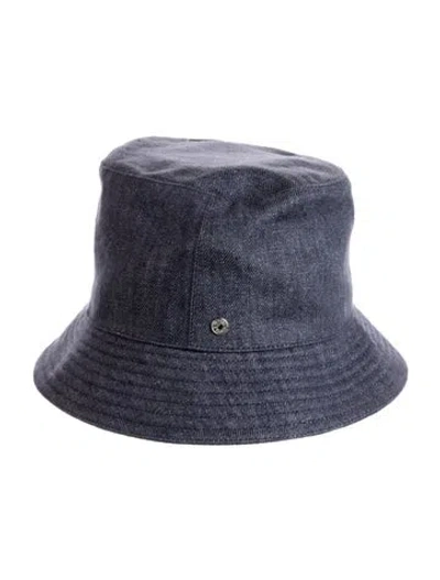 Pre-owned Hermes Denim Eden Bucket Hat In Blue