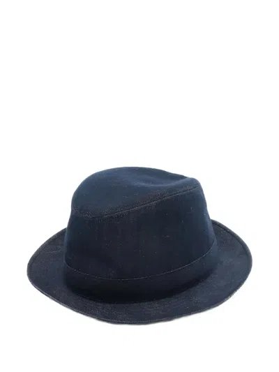 Pre-owned Hermes Denim Hat In Blue