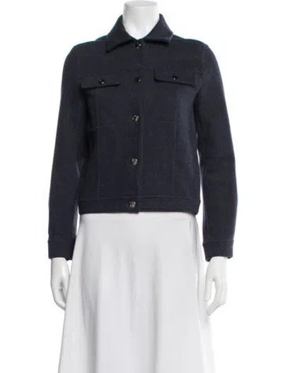 Pre-owned Hermes Denim Jacket In Blue