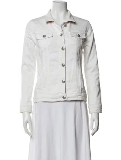 Pre-owned Hermes Denim Jacket In White