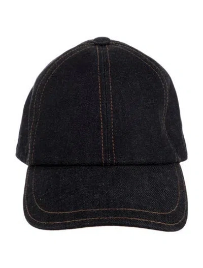 Pre-owned Hermes Denim Riley Cap In Blue