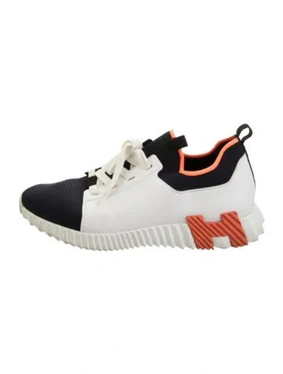Pre-owned Hermes Depart Athletic Sneakers In White