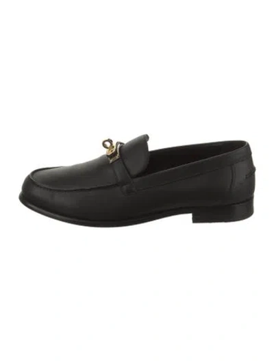 Pre-owned Hermes Destin Calfskin Loafers In Black