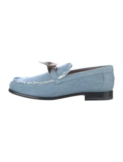 Pre-owned Hermes Destin Denim Loafers In Blue