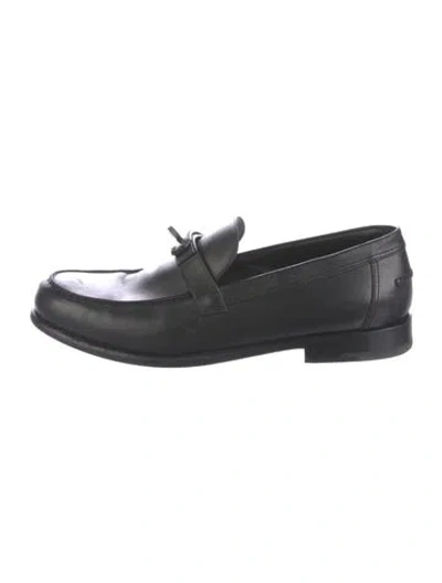 Pre-owned Hermes Destin Leather Loafers In Black