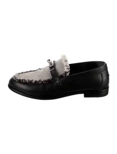 Pre-owned Hermes Destin Leather Loafers In Black