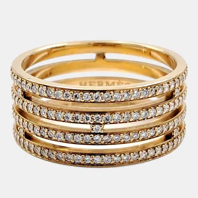 Pre-owned Hermes Hermès Diamond Aryan Ring Eu 53 In Multicolor