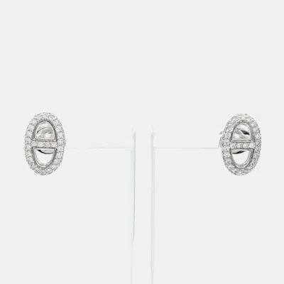 Pre-owned Hermes Hermès Diamond Chandal Earrings In Multicolor