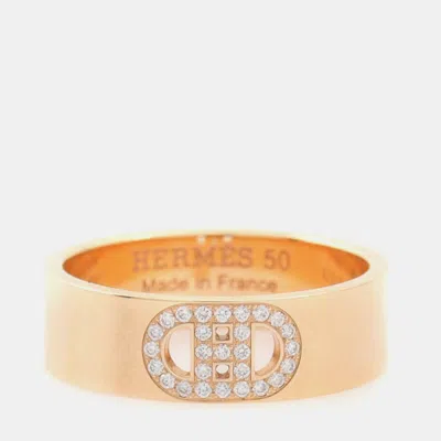 Pre-owned Hermes Hermès Diamond D'ancre Ring Eu 50 In Multicolor