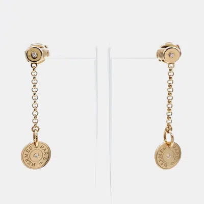 Pre-owned Hermes Hermès Diamond Gambade Earrings In Multicolor