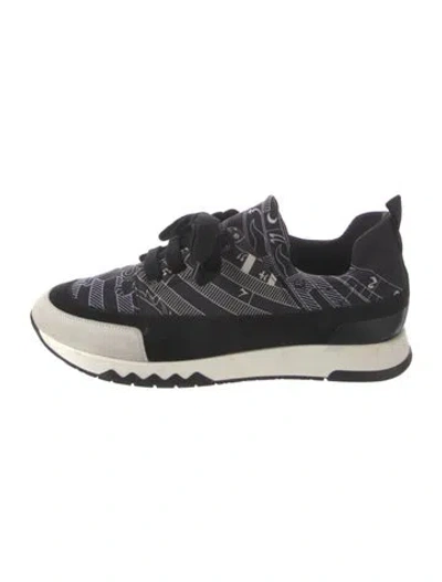 Pre-owned Hermes Dies Et Hore Stadium Sneakers In Black