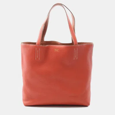 Pre-owned Hermes Doble Sense36 Brown Sanguine Clemence Leather Q Tote
