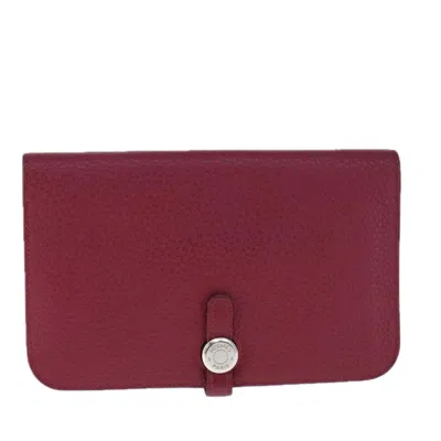 Pre-owned Hermes Hermès Dogon Burgundy Leather Wallet  ()