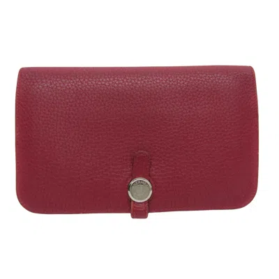 Pre-owned Hermes Hermès Dogon Burgundy Leather Wallet  ()