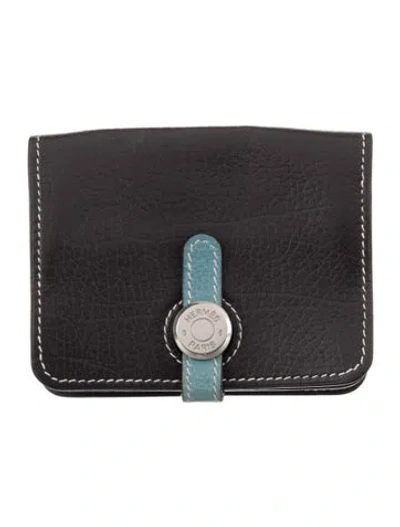 Pre-owned Hermes Dogon Cardholder In Black