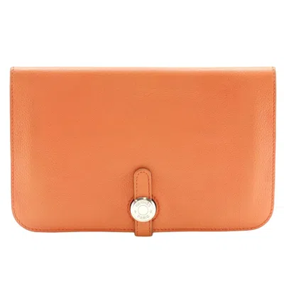 Pre-owned Hermes Dogon Duo Combined Wallet Leather Pink Leather Wallets Accessory ()