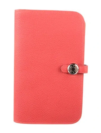 Pre-owned Hermes Dogon Duo Combined Wallet In Red