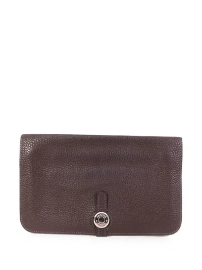 Pre-owned Hermes Dogon Gm Wallet In Brown
