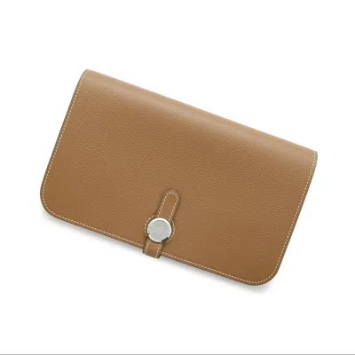 Pre-owned Hermes Dogon Gold Long Wallet (bi-fold) ()