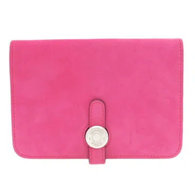 Pre-owned Hermes Dogon Pink Coin Purse/coin Case ()