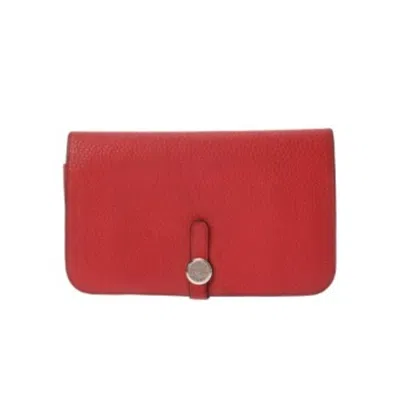 Pre-owned Hermes Dogon Togo Leather Long Wallet (bi-fold) ()