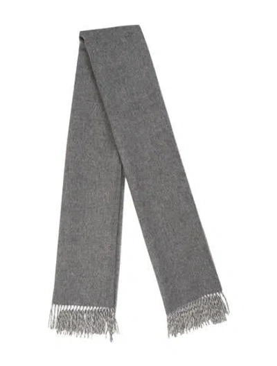Pre-owned Hermes Double Face Cashmere Scarf In Gray
