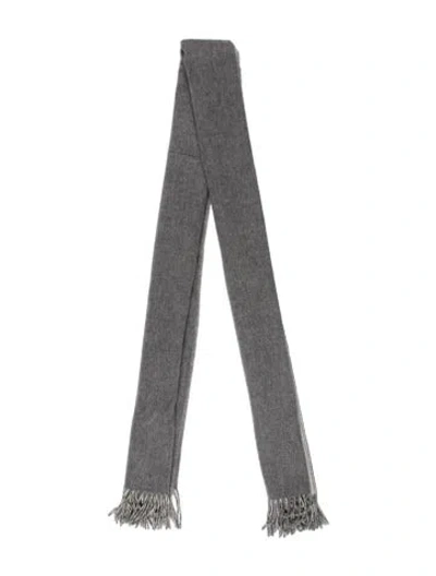 Pre-owned Hermes Double Face Stole Cashmere Scarf In Gray