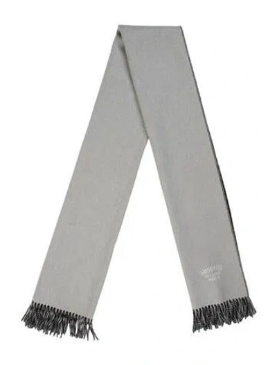 Pre-owned Hermes Double Face Stole Cashmere Scarf In Gray