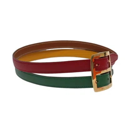 Pre-owned Hermes Double Hole Buckle Belt Metal And Leather Multicolour Leather Belts Accessory ()