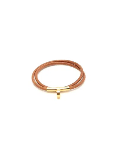 Pre-owned Hermes Hermès Double Kelly Bracelet In Brown