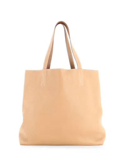 Pre-owned Hermes Double Sens Clemence 45 Tote Bag In Brown
