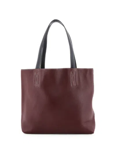 Pre-owned Hermes Double Sens Veau Sikkim 28 Tote Bag In Red