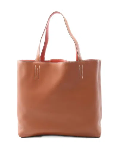 Pre-owned Hermes Double Sense 36 Tote Bag In Brown