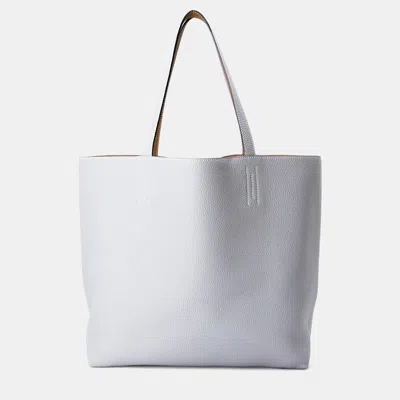 Pre-owned Hermes Double Sense Size 36 Biscuit/blue Gacier Taurillon Clemence Bag