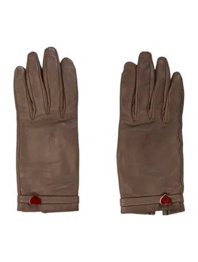 Pre-owned Hermes Dream Love Gloves In Brown