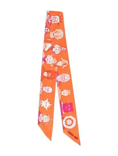 Pre-owned Hermes Dress Code Silk Twilly Scarf In Orange