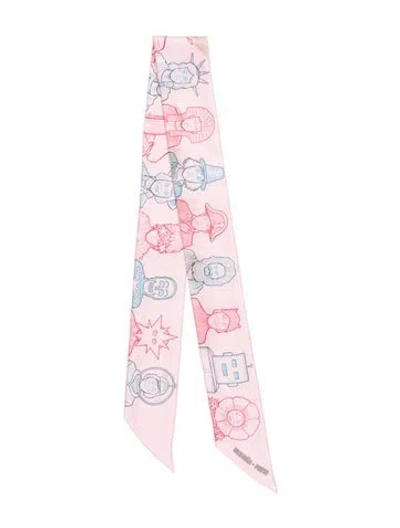 Pre-owned Hermes Dress Code Silk Twilly Scarf In Pink