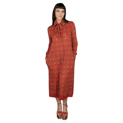 Pre-owned Hermes Hermès Dress Ready-to-wear By Catherine De Karolyi Circa 1970 In Brown