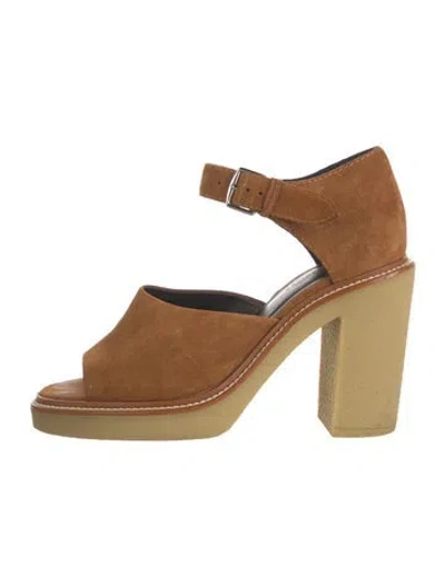 Pre-owned Hermes Drew Suede Pumps In Brown/neutrals