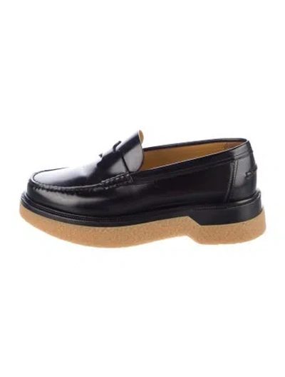 Pre-owned Hermes Dublin Leather Loafers In Black