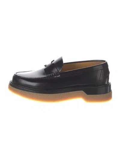 Pre-owned Hermes Dublin Leather Loafers In Black