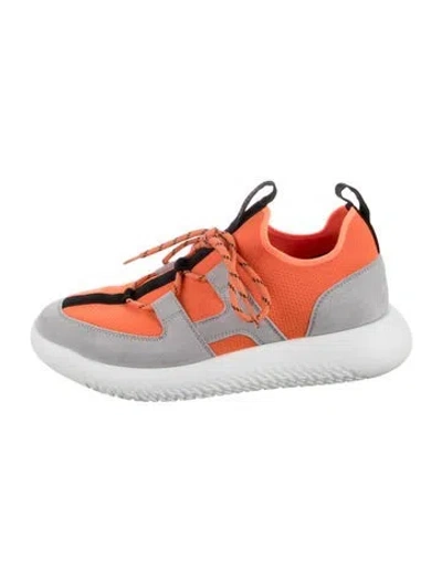 Pre-owned Hermes Duel Athletic Sneakers In Orange